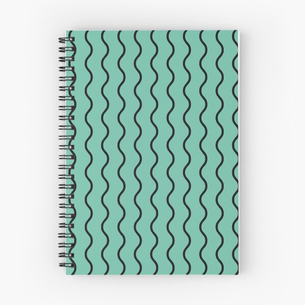 Item preview, Pastel Green And Black Waves Pattern designed and sold by pattern-archive.