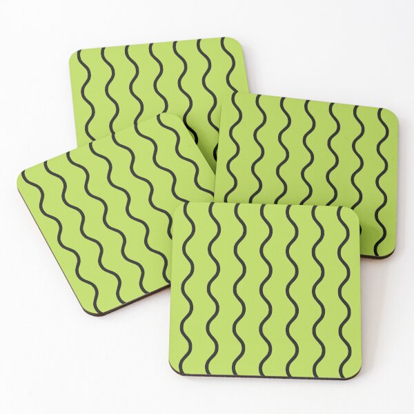Item preview, Lime And Black Waves Pattern designed and sold by pattern-archive.