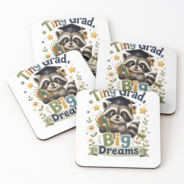 Item preview, Tiny Grad Big Dreams Cute Raccoon Graduation Gift designed and sold by PixelModeShop.