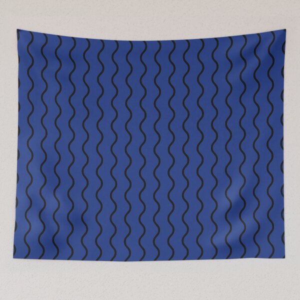 Item preview, Royal Blue And Black Waves Pattern designed and sold by pattern-archive.