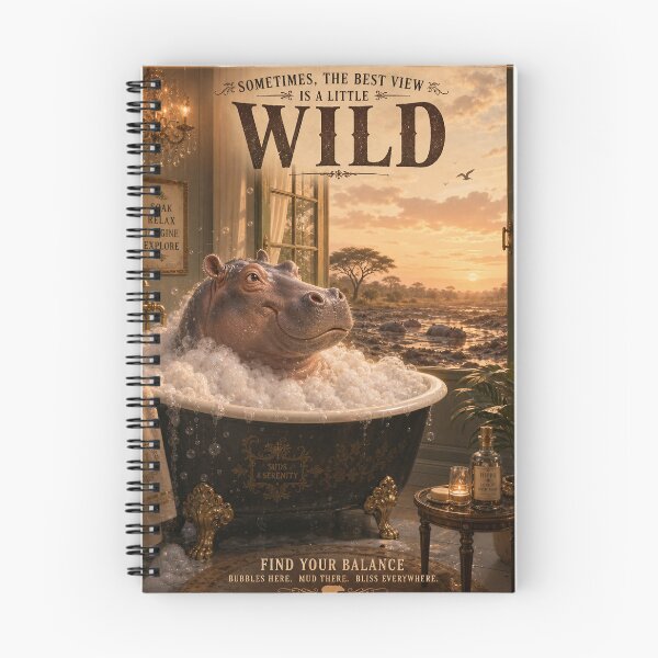 Item preview, Savanna Soak — Whimsical Hippo Bathtub Poster designed and sold by Jandedan.