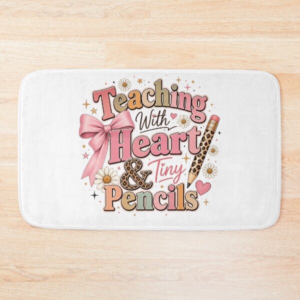 Item preview, Teaching With Heart and Tiny Pencils Cute Teacher Design designed and sold by PixelModeShop.