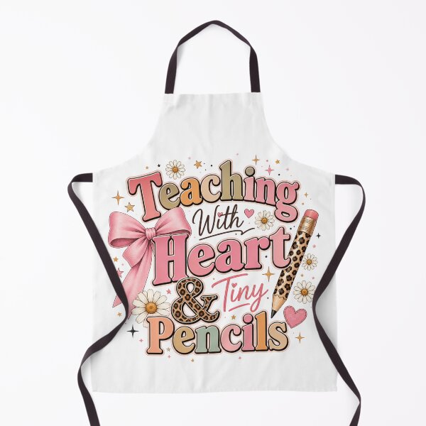 Item preview, Teaching With Heart and Tiny Pencils Cute Teacher Design designed and sold by PixelModeShop.