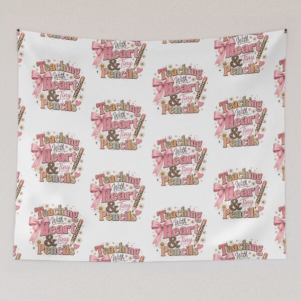 Item preview, Teaching With Heart and Tiny Pencils Cute Teacher Design designed and sold by PixelModeShop.