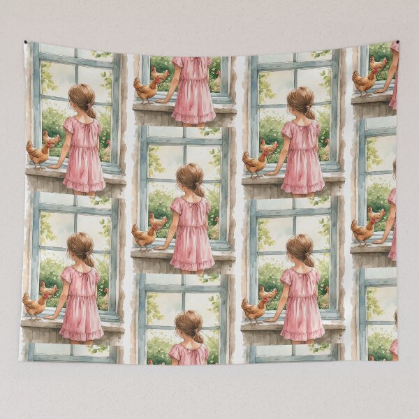 Item preview, The girl experimented with raising ducks and chickens. designed and sold by Whose-sweat.