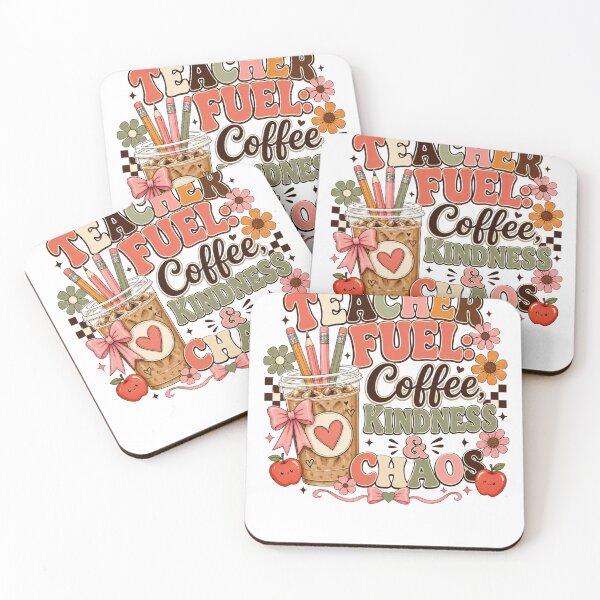 Item preview, Teacher Fuel Coffee Kindness and Chaos Cute Teacher Design designed and sold by PixelModeShop.