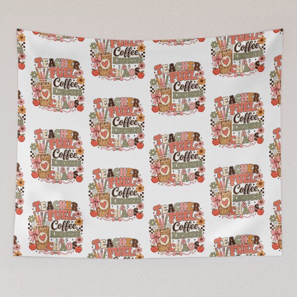 Item preview, Teacher Fuel Coffee Kindness and Chaos Cute Teacher Design designed and sold by PixelModeShop.