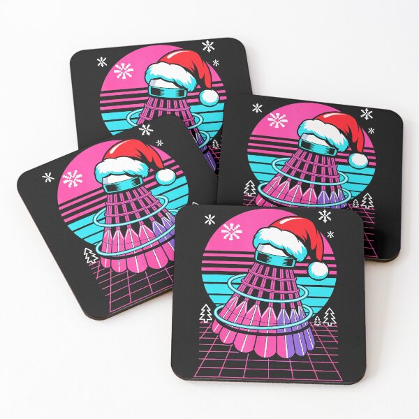 Item preview, Retro Christmas Badminton Shuttlecock With Neon Synthwave Winter Vibes designed and sold by allistermariam.