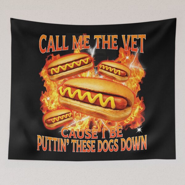 Item preview, Funny Flaming Hot Dog With Wild Backyard BBQ Meme Energy designed and sold by Masonixem.