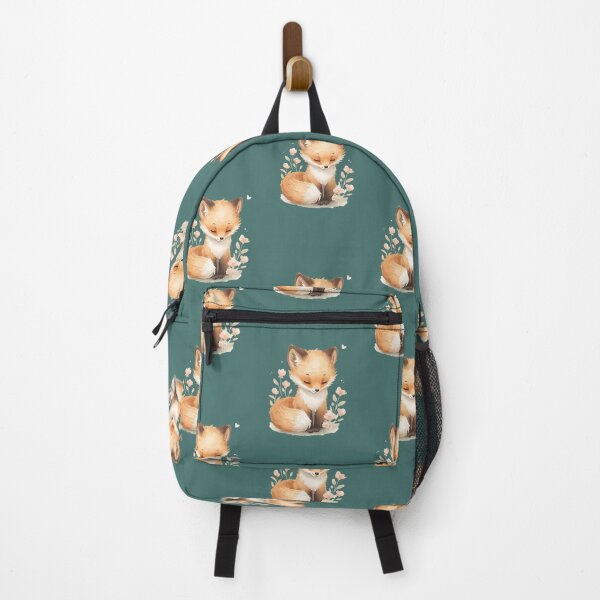 Item preview, A small pastel fox, tail curled, looking down, flowers around. designed and sold by Art70shop.