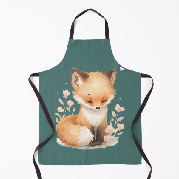 Item preview, A small pastel fox, tail curled, looking down, flowers around. designed and sold by Art70shop.