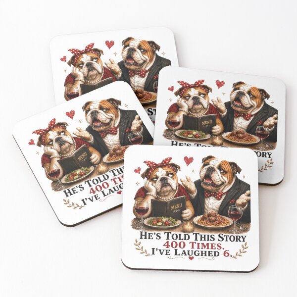 Item preview, Funny Bulldog Couple Dinner Marriage Humor Gift designed and sold by Gentlestate.