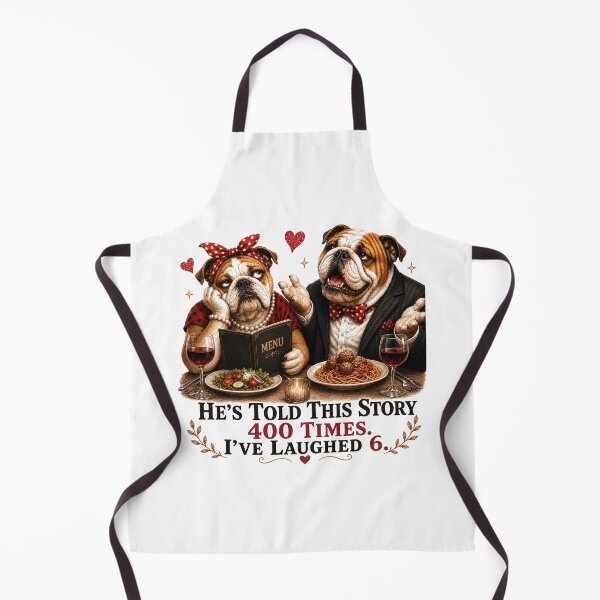 Item preview, Funny Bulldog Couple Dinner Marriage Humor Gift designed and sold by Gentlestate.