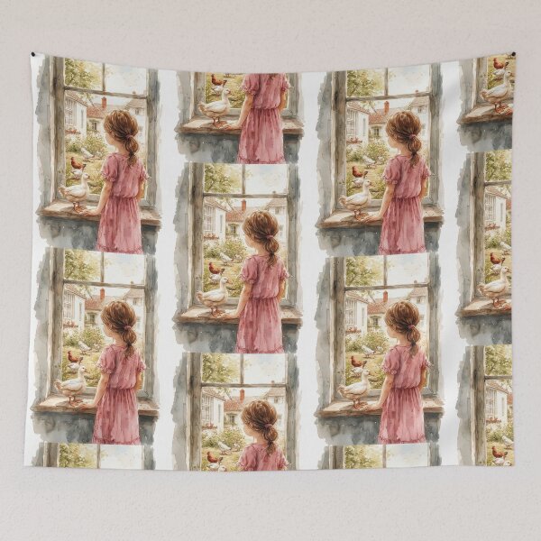 Item preview, The girl experimented with raising ducks and chickens. designed and sold by Whose-sweat.