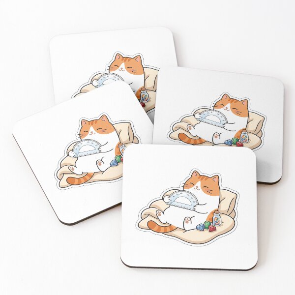 Item preview, Cute Orange Cat Holding Protractor Kawaii Math Stationery Illustration designed and sold by NoopnyangStudio.