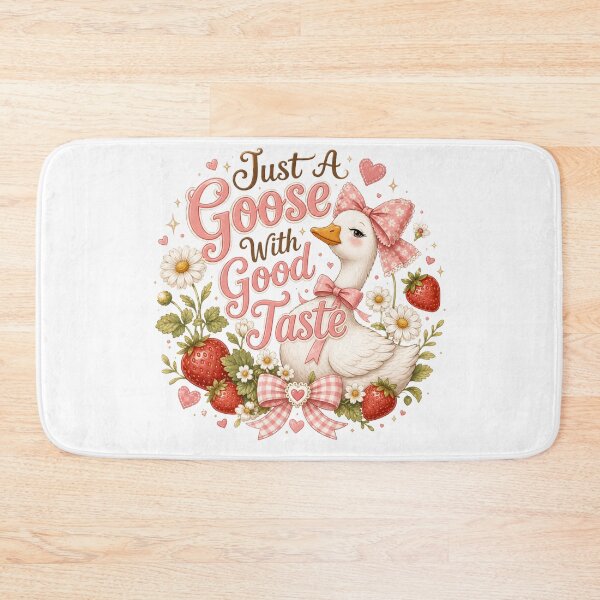 Item preview, Just A Goose With Good Taste Cute Strawberry Cottagecore Goose Design designed and sold by PixelModeShop.