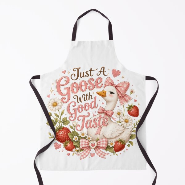 Item preview, Just A Goose With Good Taste Cute Strawberry Cottagecore Goose Design designed and sold by PixelModeShop.