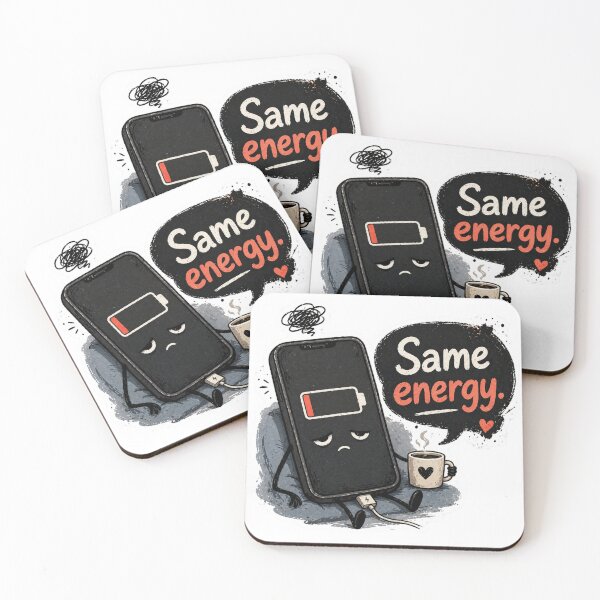 Item preview, Same Energy Low Battery Funny Phone Sticker designed and sold by WeirdSketcher.