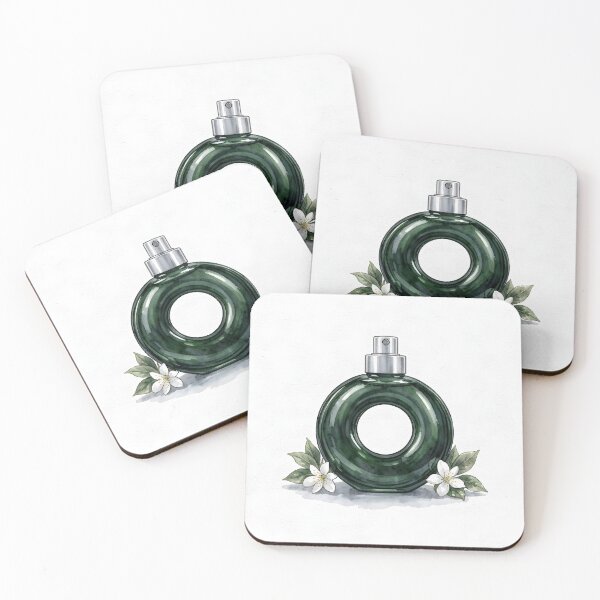 Item preview, Torus Ring Perfume Bottle Watercolor Art -  Emerald Green and Gardenia designed and sold by LuminaArtRO.