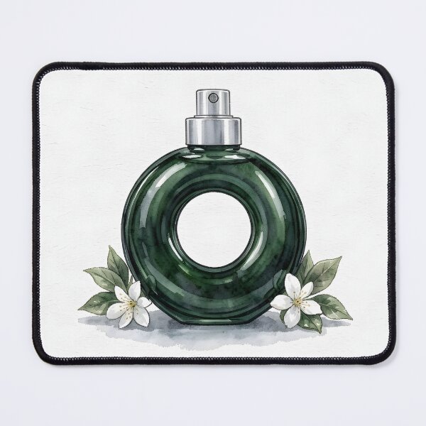 Item preview, Torus Ring Perfume Bottle Watercolor Art -  Emerald Green and Gardenia designed and sold by LuminaArtRO.