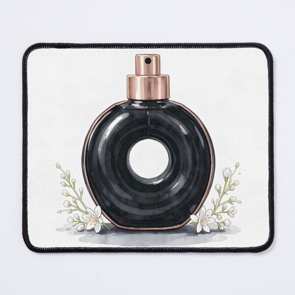 Item preview, Torus Ring Perfume Bottle Watercolor Art -  Midnight Black and Jasmine designed and sold by LuminaArtRO.