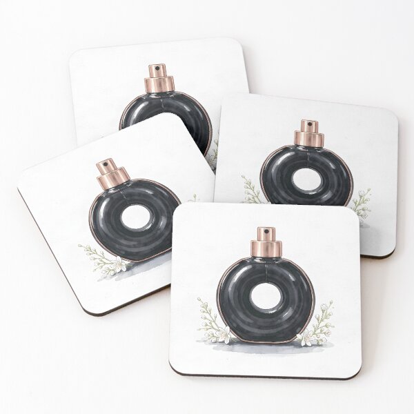 Item preview, Torus Ring Perfume Bottle Watercolor Art -  Midnight Black and Jasmine designed and sold by LuminaArtRO.