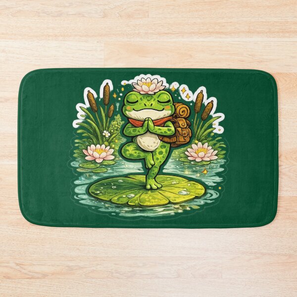 Item preview, Yoga Frog on Lily Pad – Peaceful Tree Pose Cartoon Meditation Art designed and sold by ArtsyExplorer.