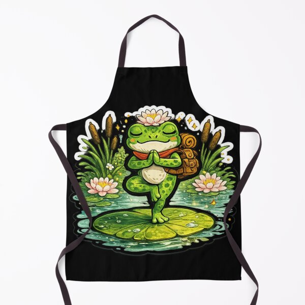 Item preview, Yoga Frog on Lily Pad – Peaceful Tree Pose Cartoon Meditation Art designed and sold by ArtsyExplorer.