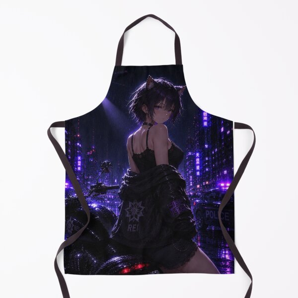 Item preview, REI – Neon Rain Catgirl Rider | Cyberpunk Anime Police Girl designed and sold by RinaWorksJP.