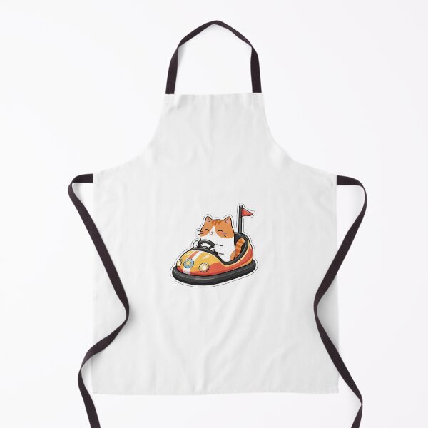 Item preview, Cute Orange Cat Driving Bumper Car Amusement Park Kawaii Illustration designed and sold by NoopnyangStudio.