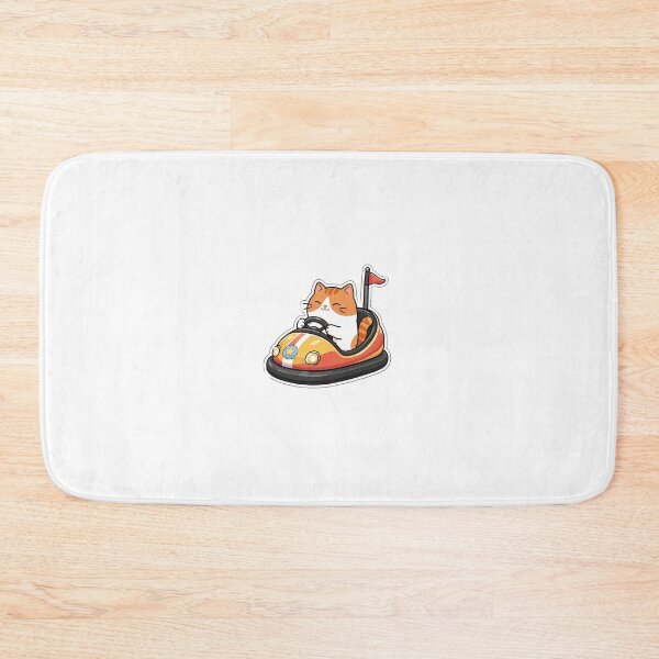 Item preview, Cute Orange Cat Driving Bumper Car Amusement Park Kawaii Illustration designed and sold by NoopnyangStudio.