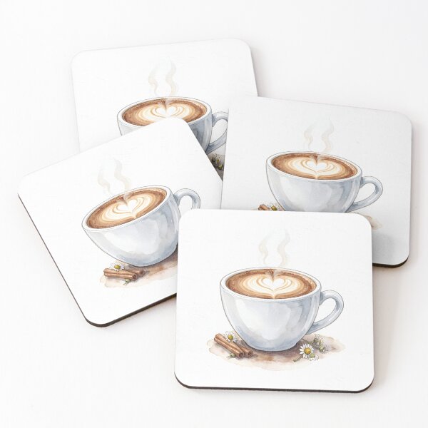 Item preview, Luxury Cappuccino Watercolor Art Print -  Latte Art and Cinnamon designed and sold by LuminaArtRO.