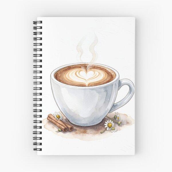 Item preview, Luxury Cappuccino Watercolor Art Print -  Latte Art and Cinnamon designed and sold by LuminaArtRO.