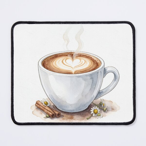 Item preview, Luxury Cappuccino Watercolor Art Print - Latte Art and Cinnamon designed and sold by LuminaArtRO.