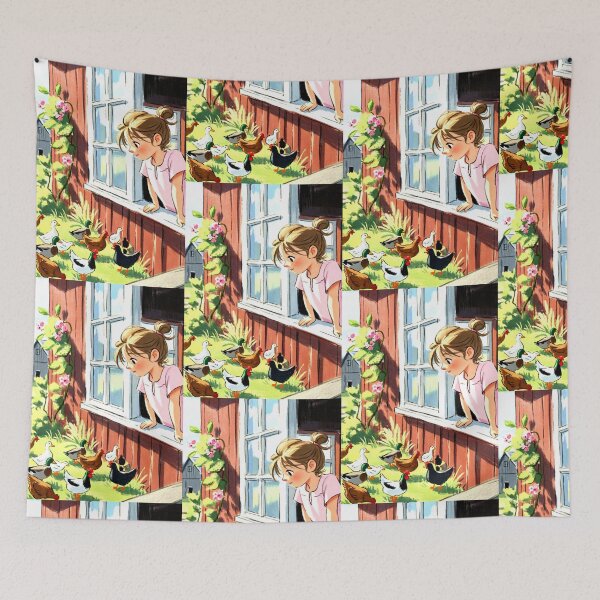 Item preview, The girl experimented with raising ducks and chickens. designed and sold by Whose-sweat.