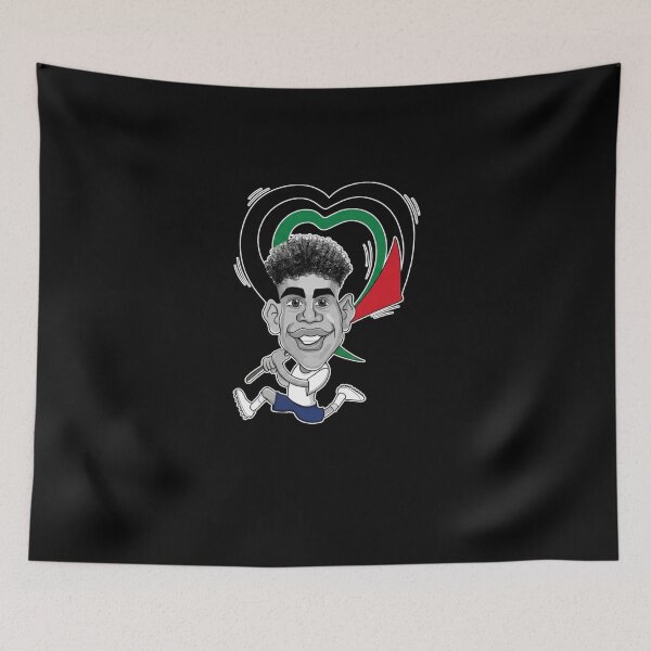 Item preview, Football Player With Palestinian Flag - Caricature Art Print designed and sold by Cust-tshirts.