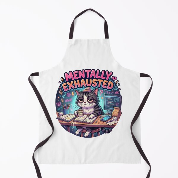 Item preview, Mentally Exhausted Study Cat designed and sold by Elviqus Shop.