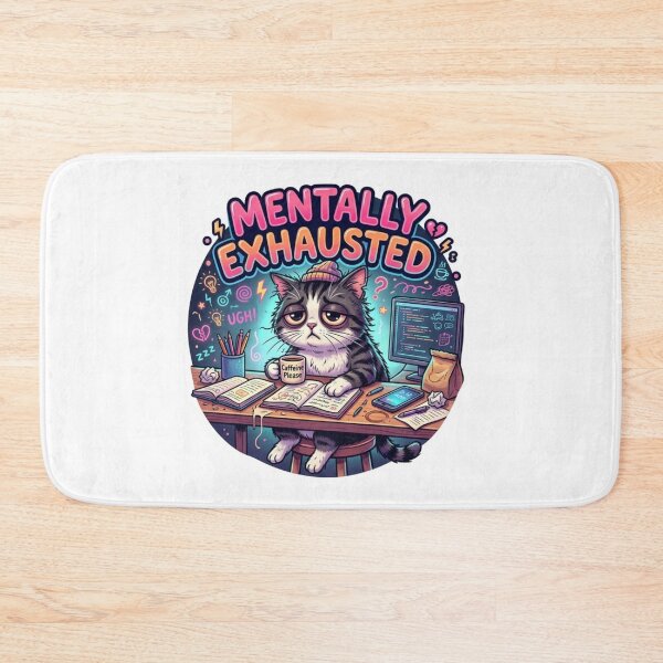 Item preview, Mentally Exhausted Study Cat designed and sold by Elviqus Shop.