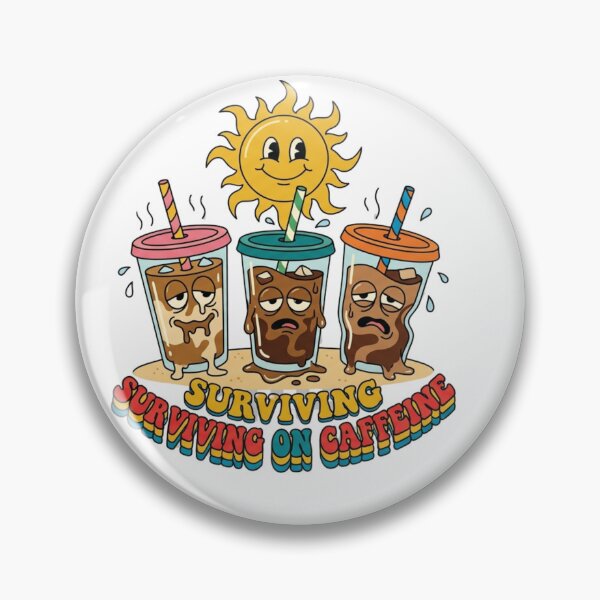 Item preview, Funny Retro Iced Coffee Surviving On Caffeine?☕️ designed and sold by Sanaaouissrane.