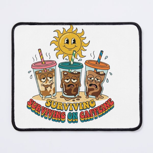 Item preview, Funny Retro Iced Coffee Surviving On Caffeine?☕️ designed and sold by Sanaaouissrane.