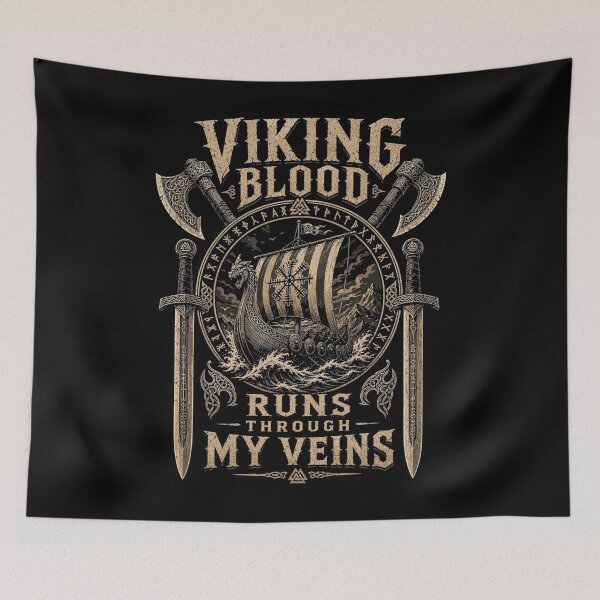 Item preview, Viking Blood Runs Through My Veins Norse Longship - Water designed and sold by puzchresta.