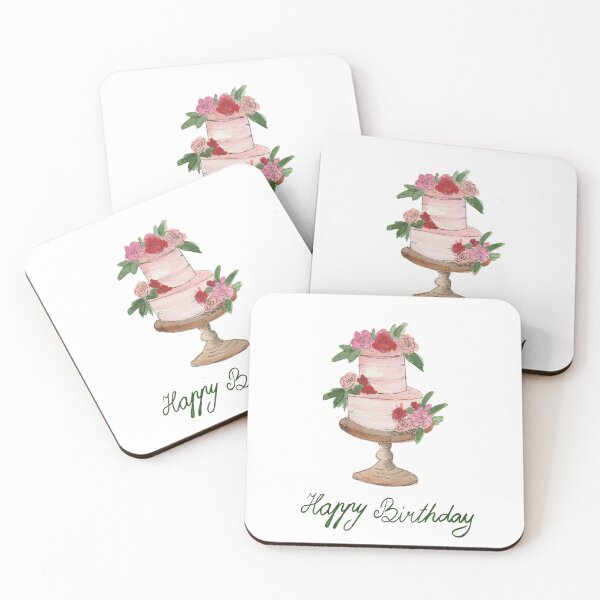Item preview, Happy Birthday - Cake Watercolour Illustration designed and sold by LLilyArt.