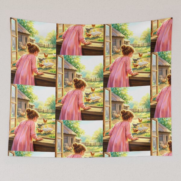 Item preview, The girl experimented with raising ducks and chickens. designed and sold by Whose-sweat.