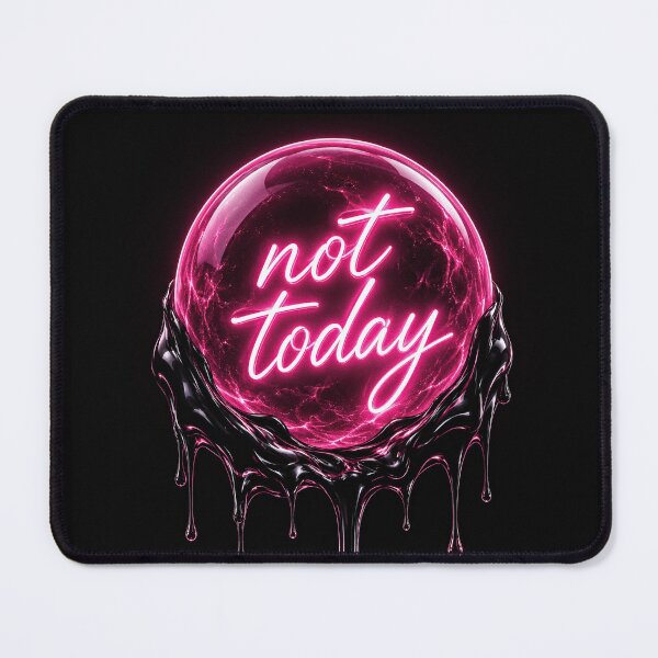 Item preview, Not Today Neon Pink Glowing Orb Dripping Liquid Aesthetic designed and sold by miubiyori.