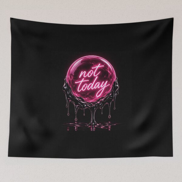 Item preview, Not Today Neon Pink Glowing Orb Dripping Liquid Aesthetic designed and sold by miubiyori.