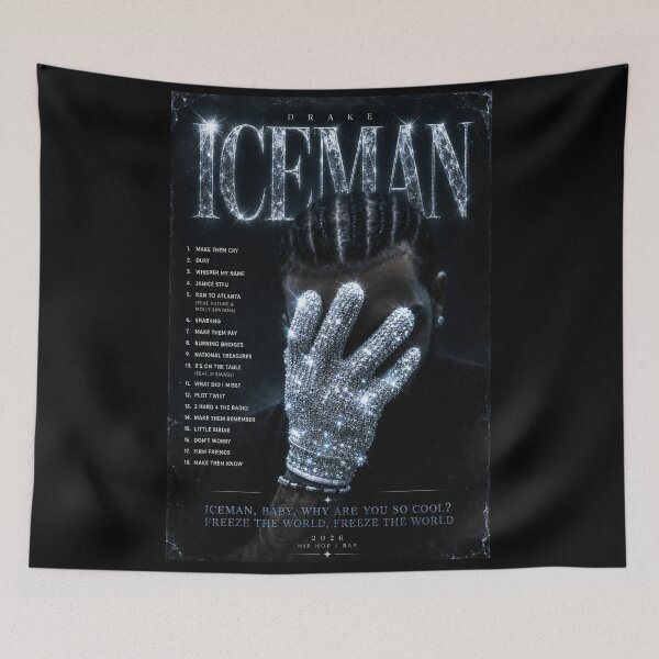 Item preview, Drake ICEMAN Album Poster Black Alternative designed and sold by icytone.