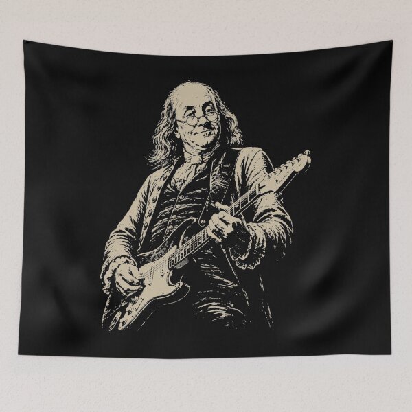 Item preview, Funny Benjamin Franklin Playing Electric Guitar Rock designed and sold by puzchresta.