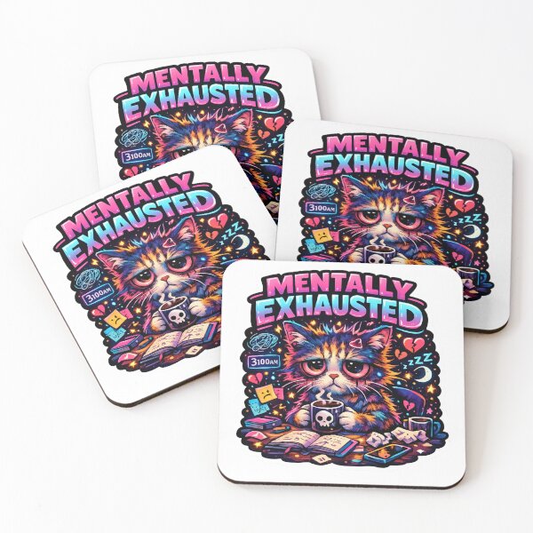Item preview, Dark Mentally Exhausted Cat designed and sold by Elviqus Shop.
