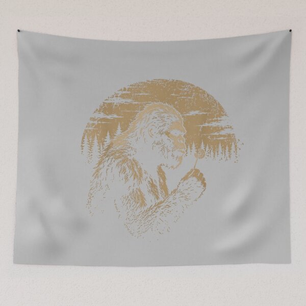 Item preview, Blowing Wishes Funny Bigfoot Blowing Dandelion Vintage Art designed and sold by mjohnson9.