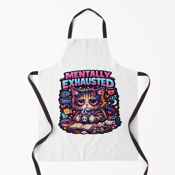 Item preview, Dark Mentally Exhausted Cat designed and sold by Elviqus Shop.